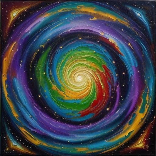 God Sculpting the Universe: A Cosmic Oil Painting