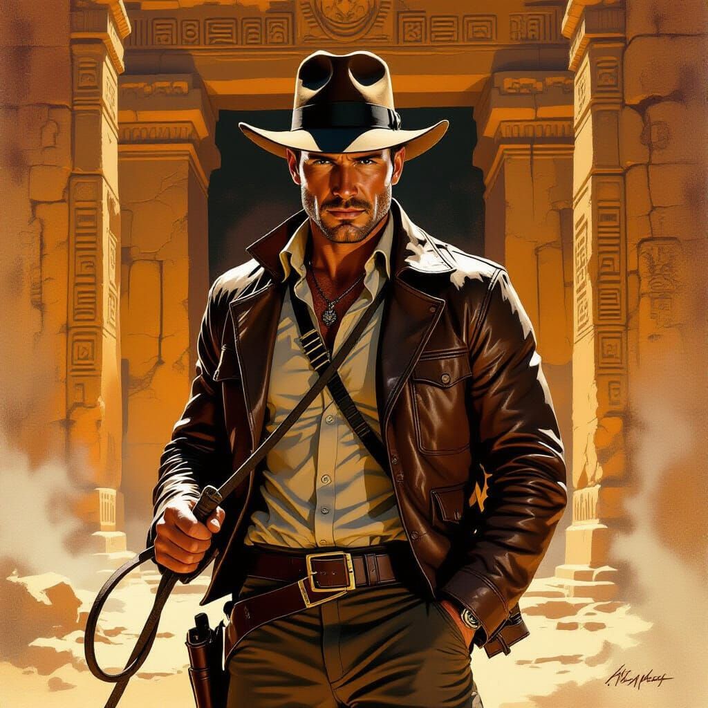 Indiana Jones in Fantasy Art Style