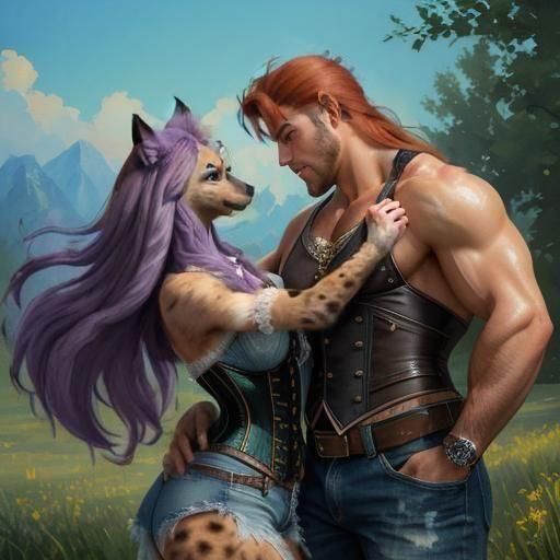 Romance Cover: Man Embraces Woman in Gouache Style