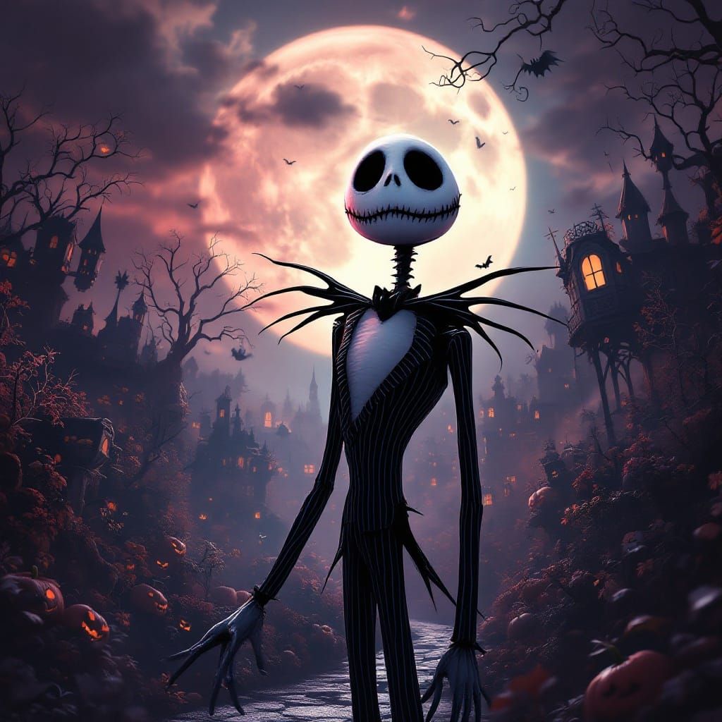 Haunted Halloween Town Concept Art in Unreal Engine 5 Style