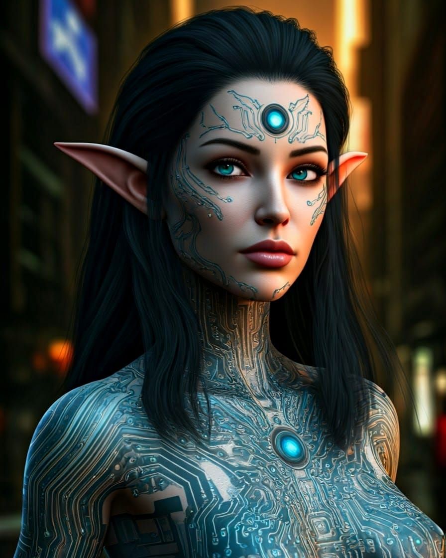 Cyberpunk Goddess of Rare Earth Minerals