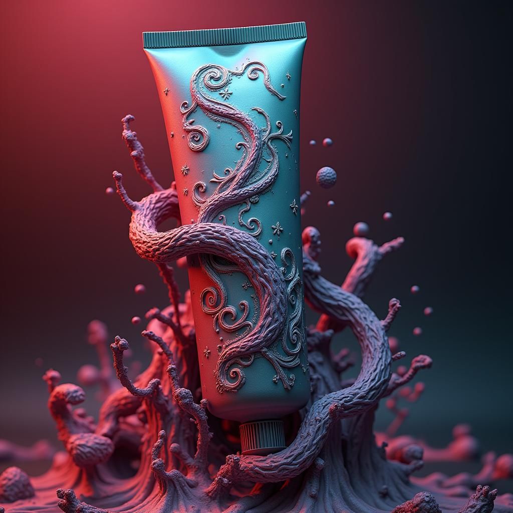 Detailed Toothpaste Tube Product Card in Fantasy Style