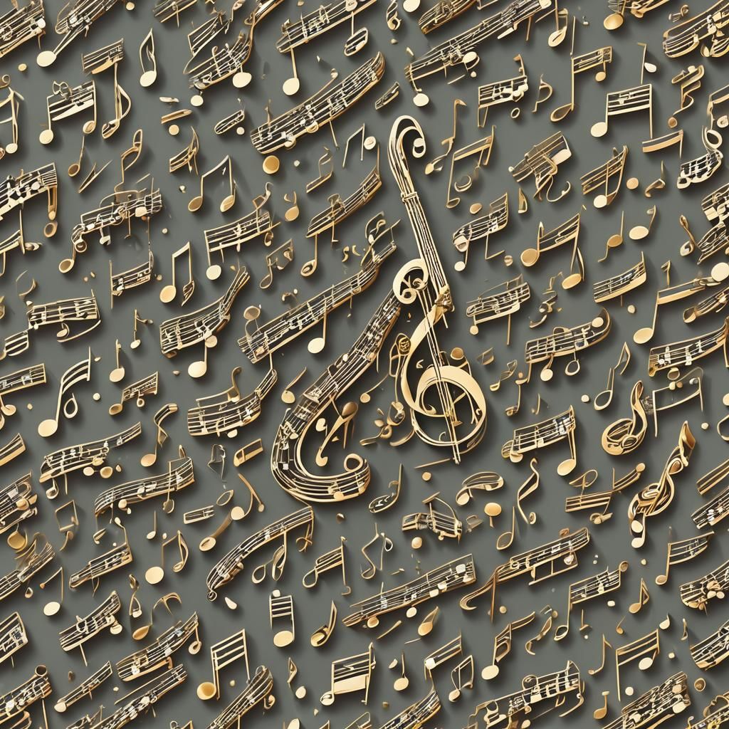 Musician Made of Music Notes: Detailed Matte Painting