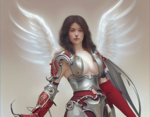 Fiery Angel of Vengeance Portrait in Digital Art Style