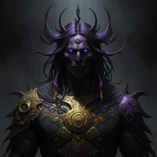 Dark Fantasy Masterpiece - Sinewy Humanoid in Ominous Golden...