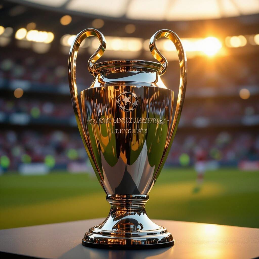 Photorealistic UEFA Champions League Trophy Awarded