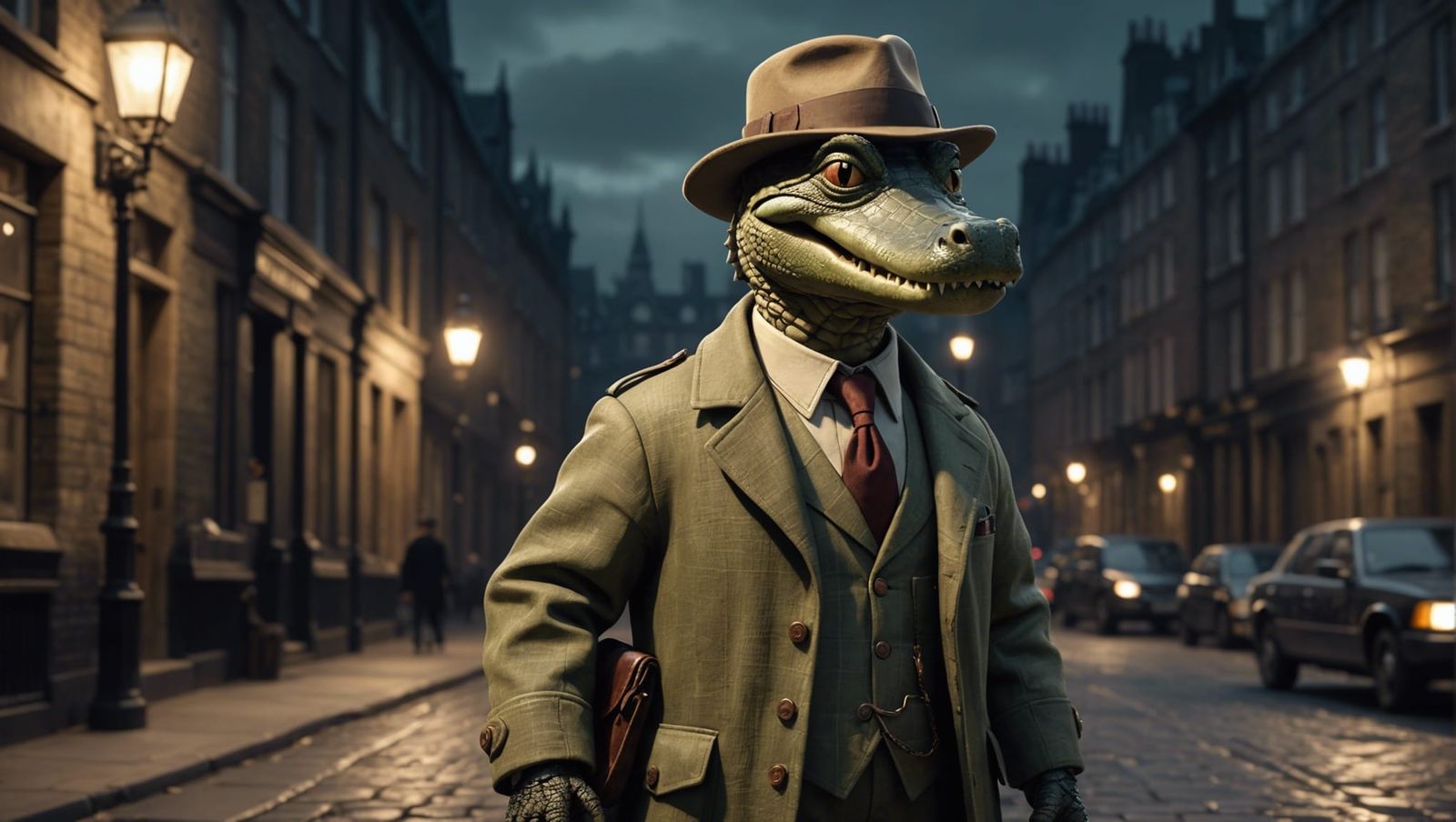 Alligator Private Investigator in Victorian London, CGI Cart...