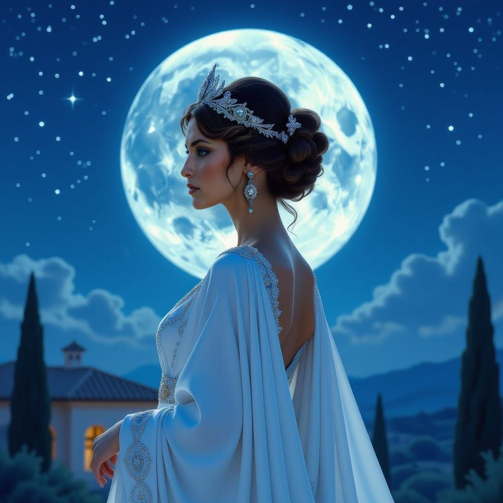 Etruscan Moon Goddess Tiur in Ancient Villa