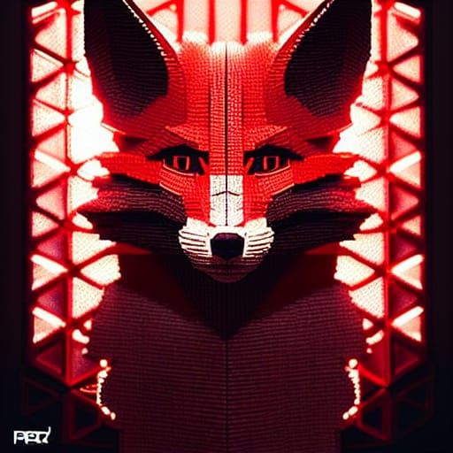 Lego Fox Face, Hyper-Realistic Photograph