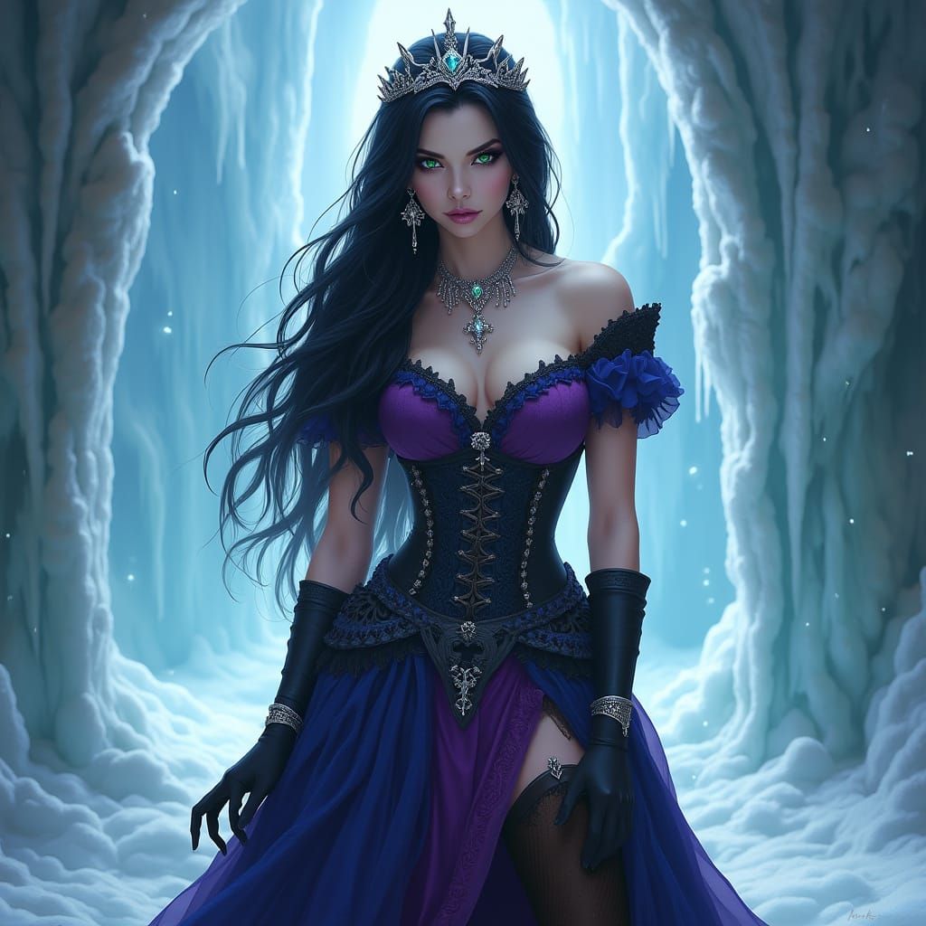 Queen Karnilla in Victorian Dress Inside Ice Palace