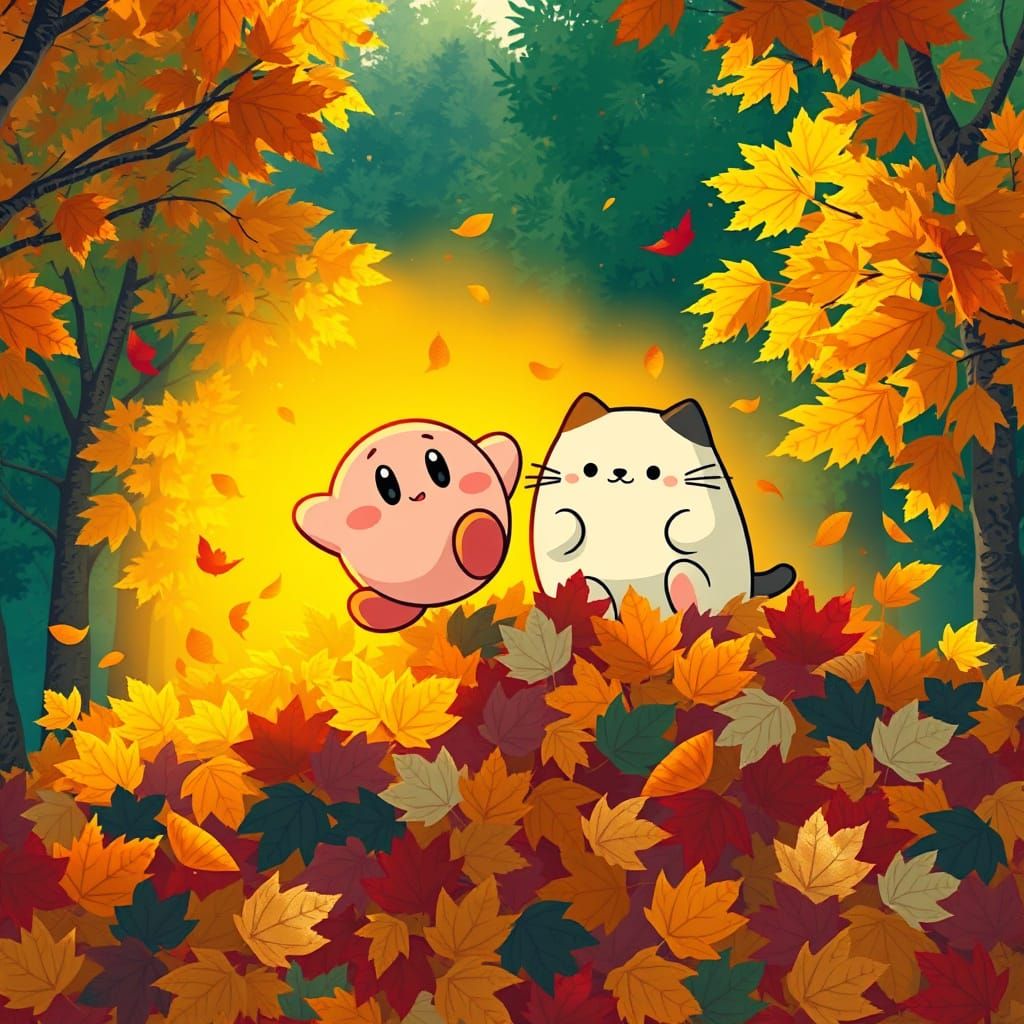Whimsical Friends Leap into Autumn Wonderland