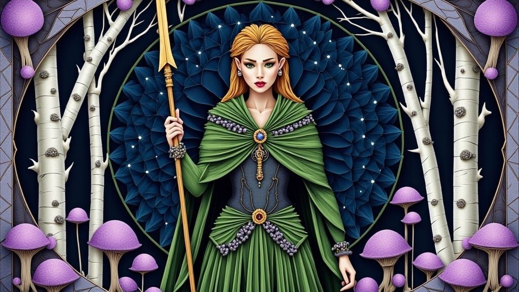 Ethereal Huntress in Gothic Splendor