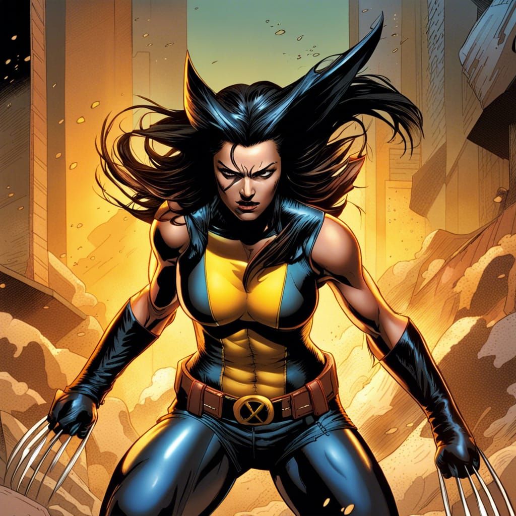 Wolverine in Detailed Comic Book Art