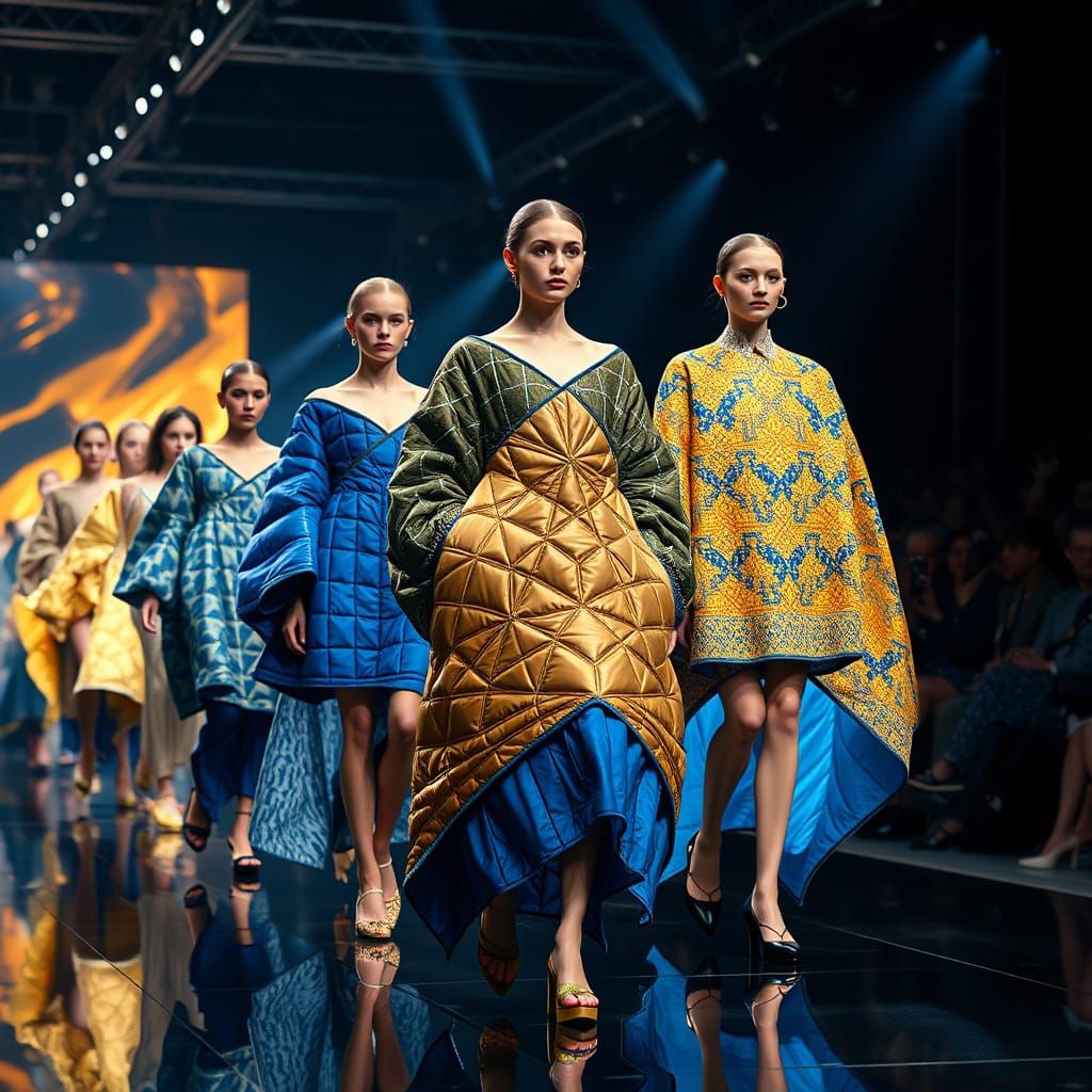 Avant-Garde Quilted Fashion on Runway