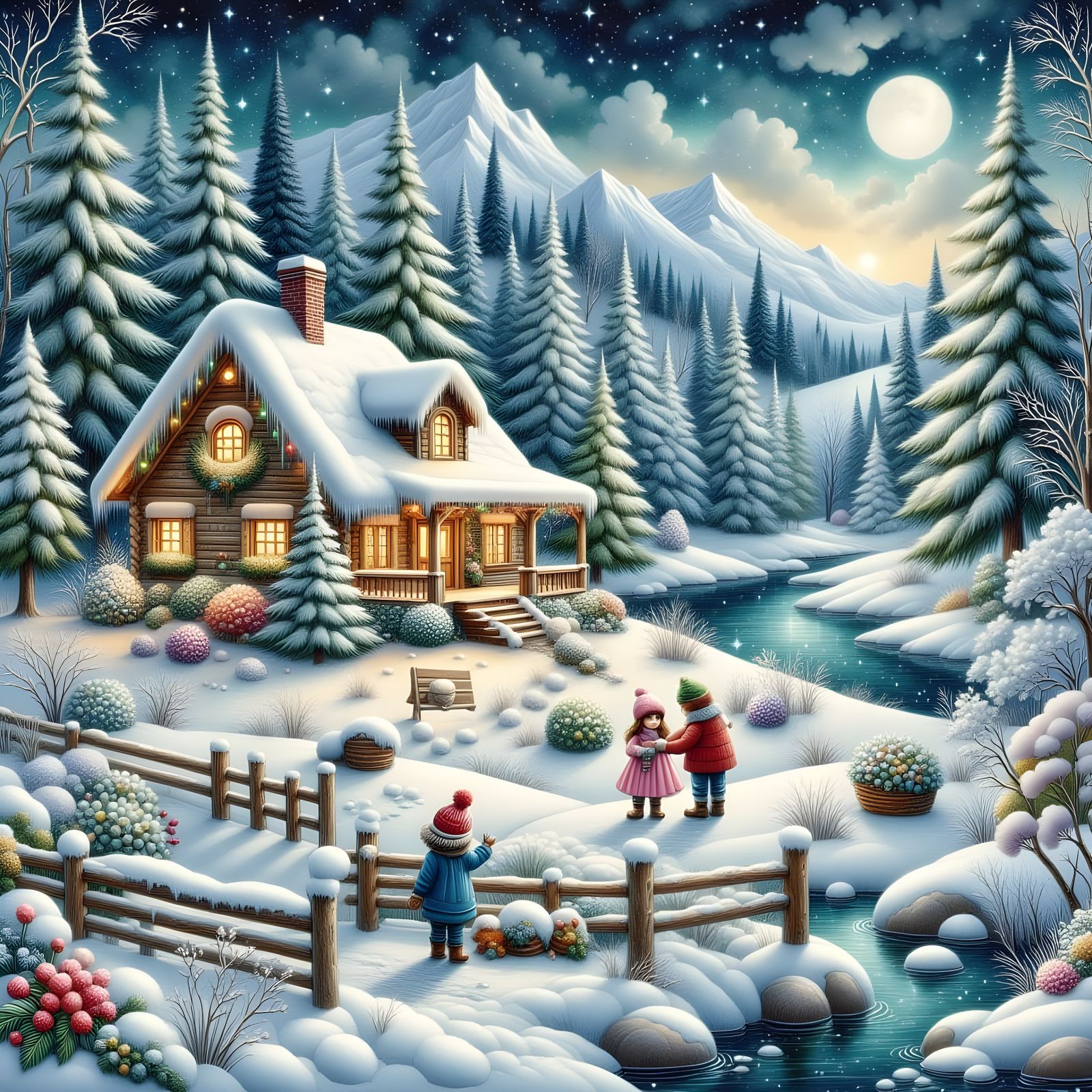 White winter snow scene…