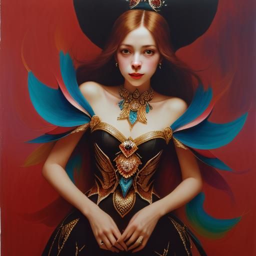 Surreal Woman: Photorealistic Oil Painting in Hyper-Realism