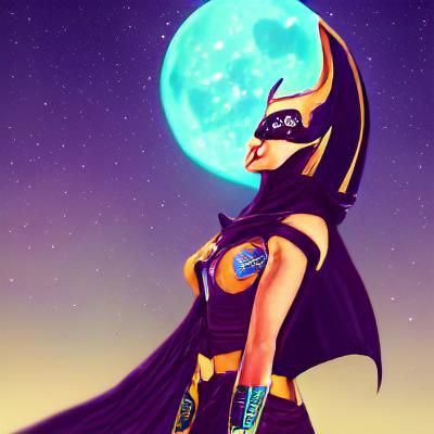 Ancient Egyptian Batwoman Profile in Comic Book Art