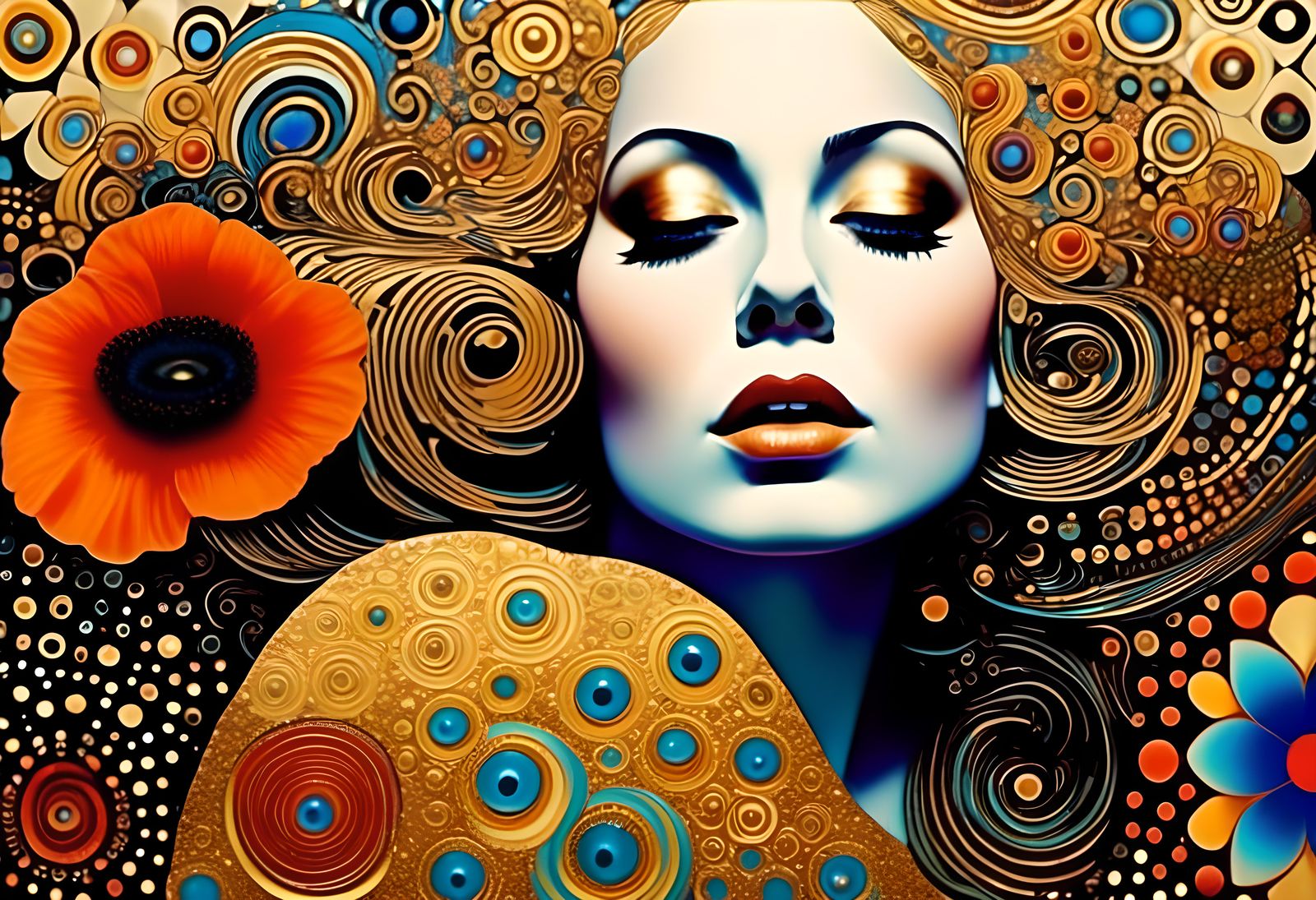 Ecstatic Gold: A Vienna Secession Inspired Portrait