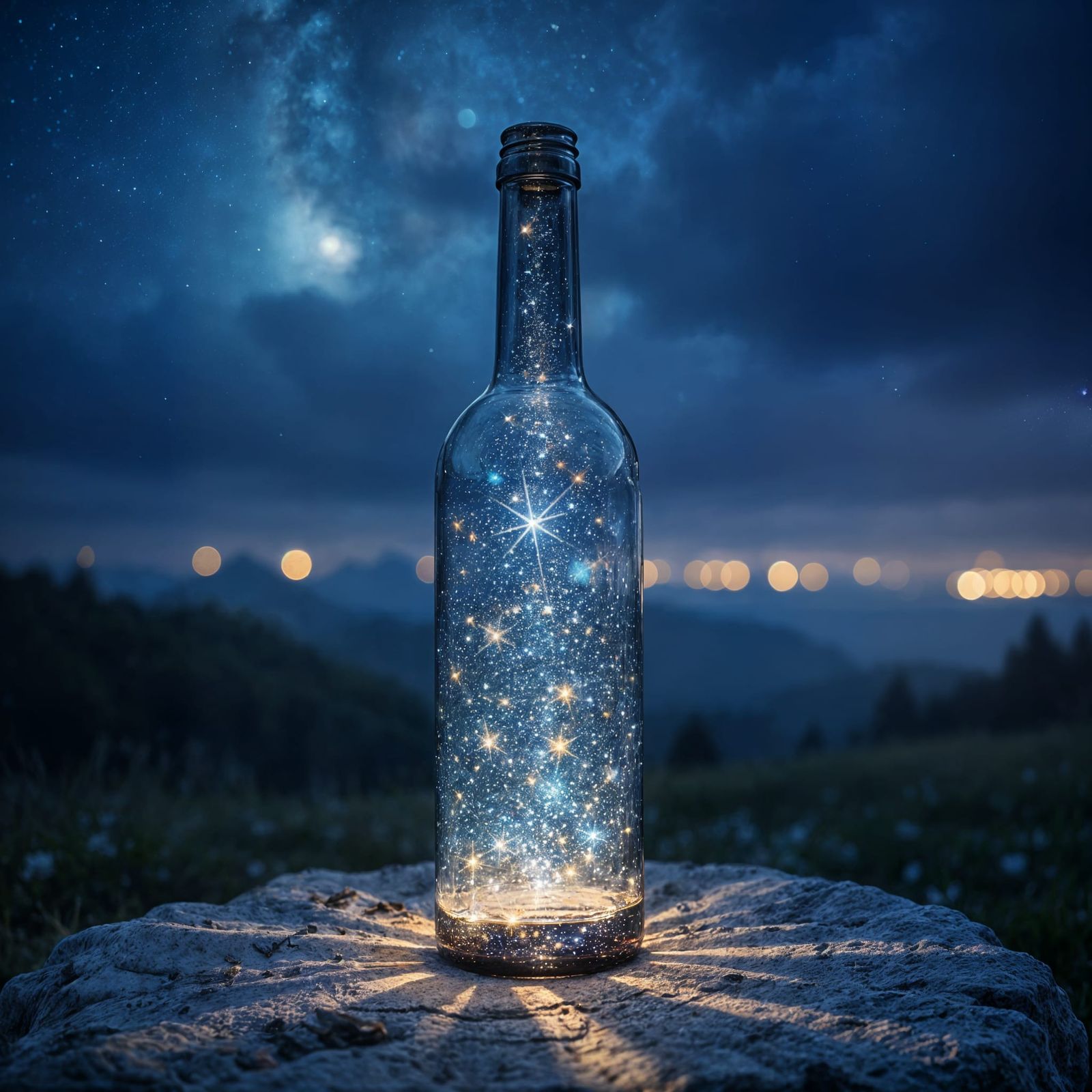 Starlight Captured in a Wine Bottle