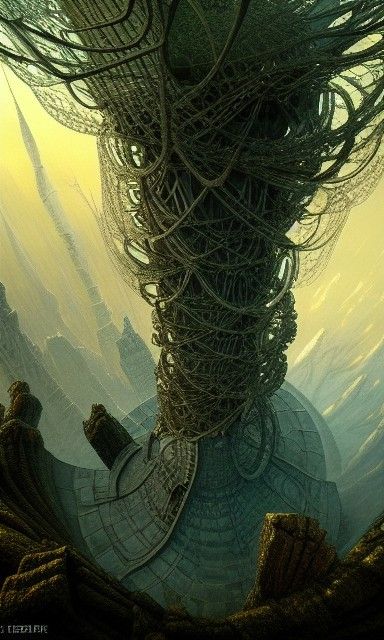 Horror Mandelbulb Tower in Photorealistic Style