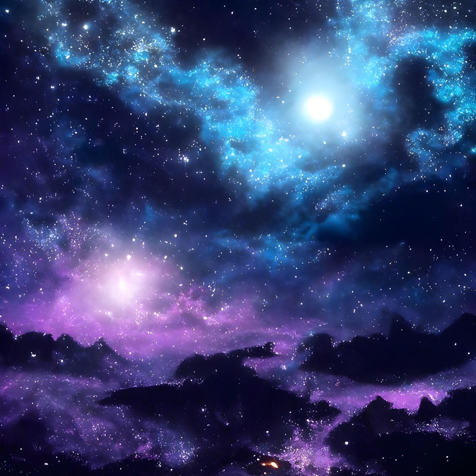 Elegant Night Sky Landscape in Hyperrealism