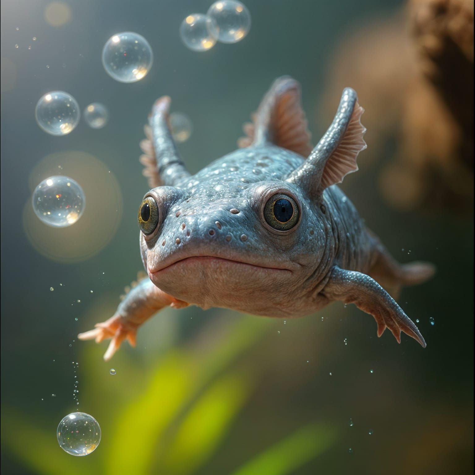 Hyperrealistic Axolotl in Cinematic Film Still