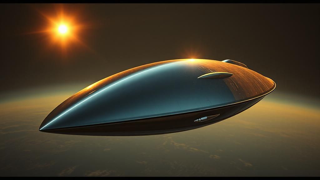 Sleek Silver Spaceship in Cinematic Sci-Fi Style