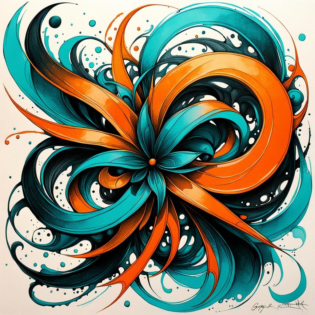 Gothic Calligraphy in Ink Drawing Style