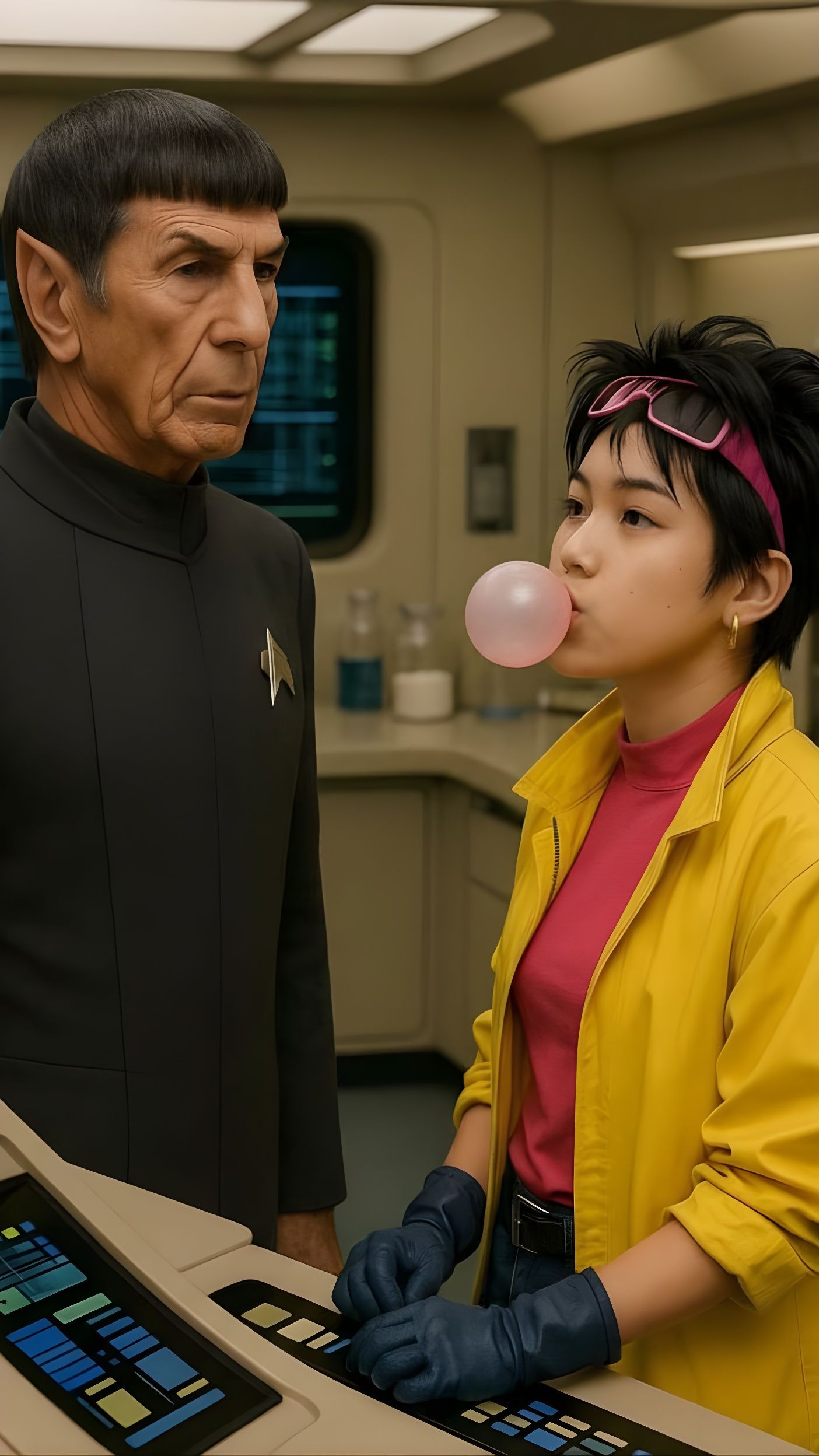 Spock and Jubilee in Enterprise Science Lab