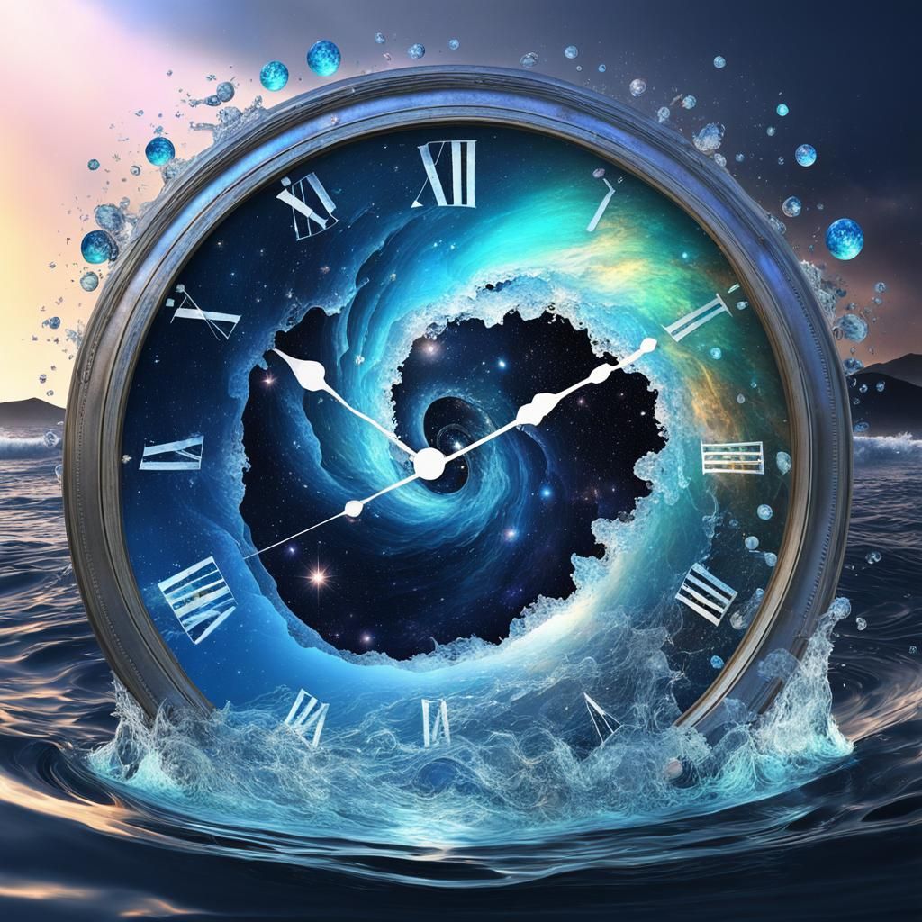 Tsunami Time Wave with Planets and Broken Glass