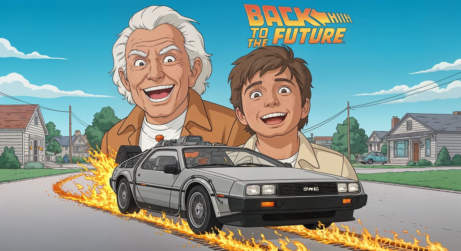 Doc and Marty in Studio Ghibli Style