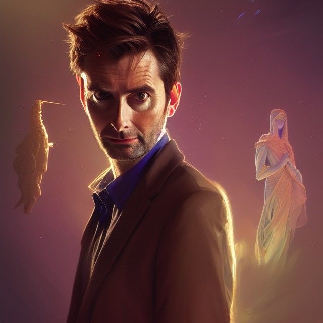 David Tennant Portrait in Digital Painting Style