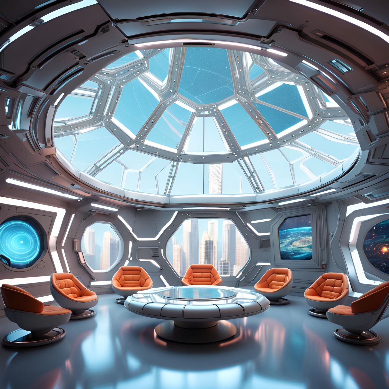 Futuristic Maximalist Chamber in Digital Art Style