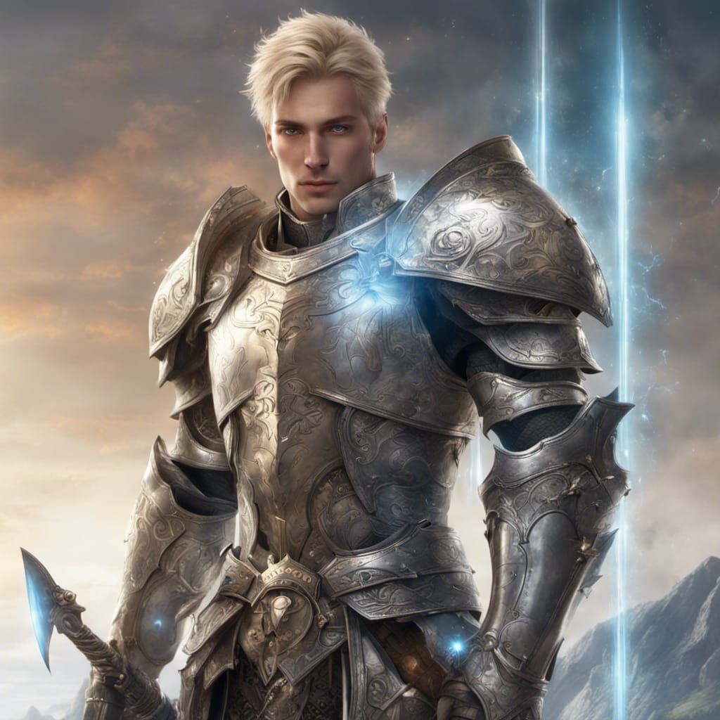Celestial Paladin with Greatsword in Detailed Digital Art