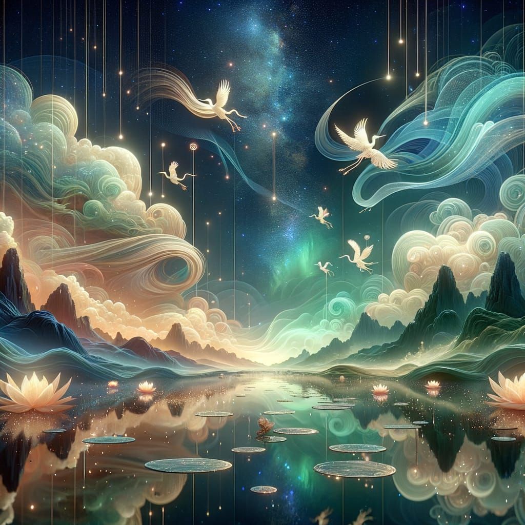 Ethereal Banner for 'Timeless Donghua' in 3D Jade