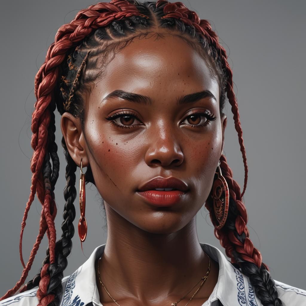 Hyperdetailed Portrait with Art Nouveau Elements