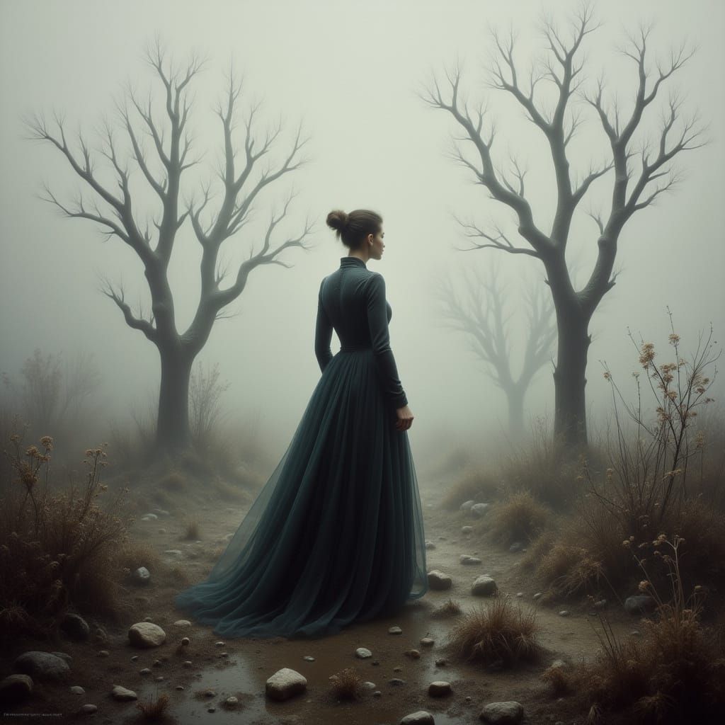 Romantic Melancholy in a Desolate Landscape