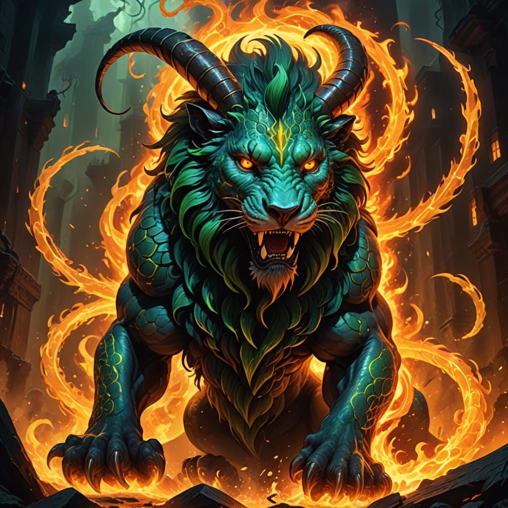 Hyper Detailed Chimera: Ancient Magic and Chaos Unleashed