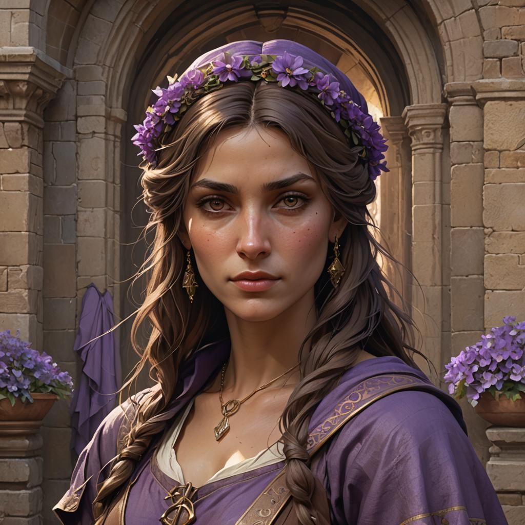 Medieval Italian Peasant Woman in Dark Fantasy Style