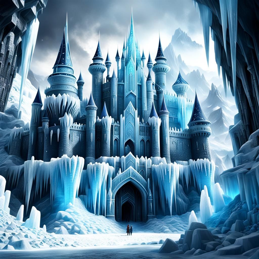 Dramatic Ice Castle Digital Matte Painting
