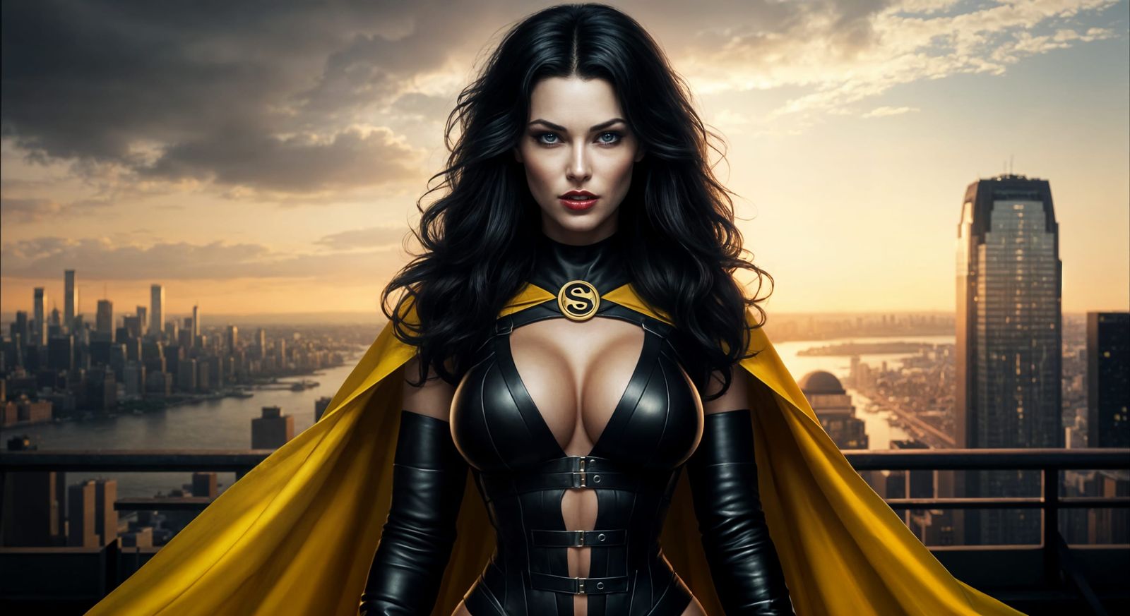 Sinister Superwoman on Manhattan Rooftop