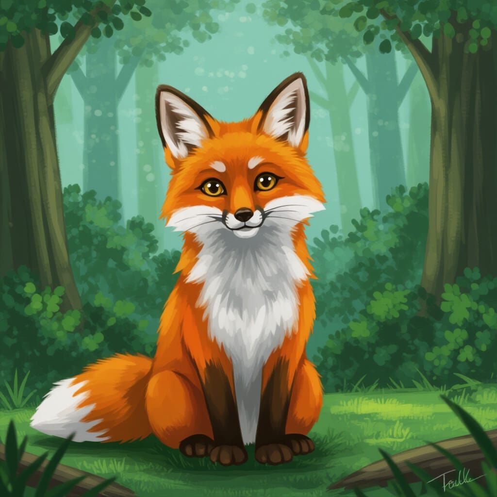 Relaxed Fox AI Image