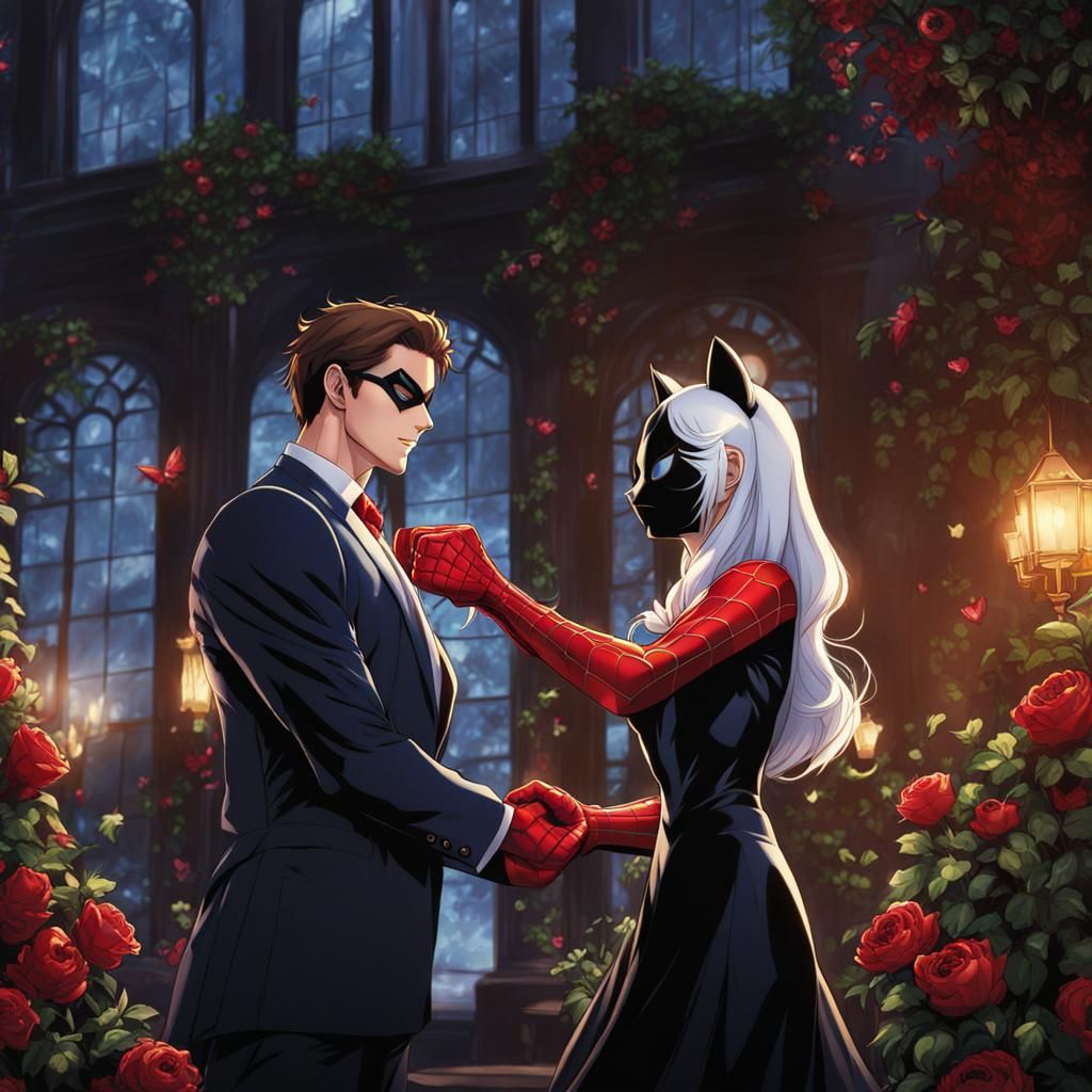 Spider-Man and Black Cat Wedding: Anime Style