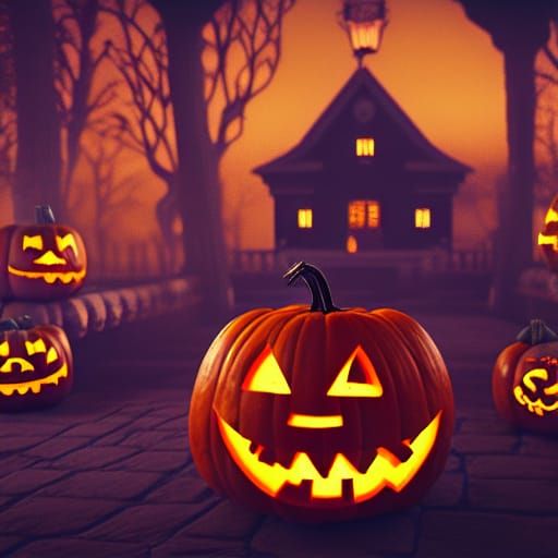 Ominous Jack-o'-Lantern Dance in Deep Color