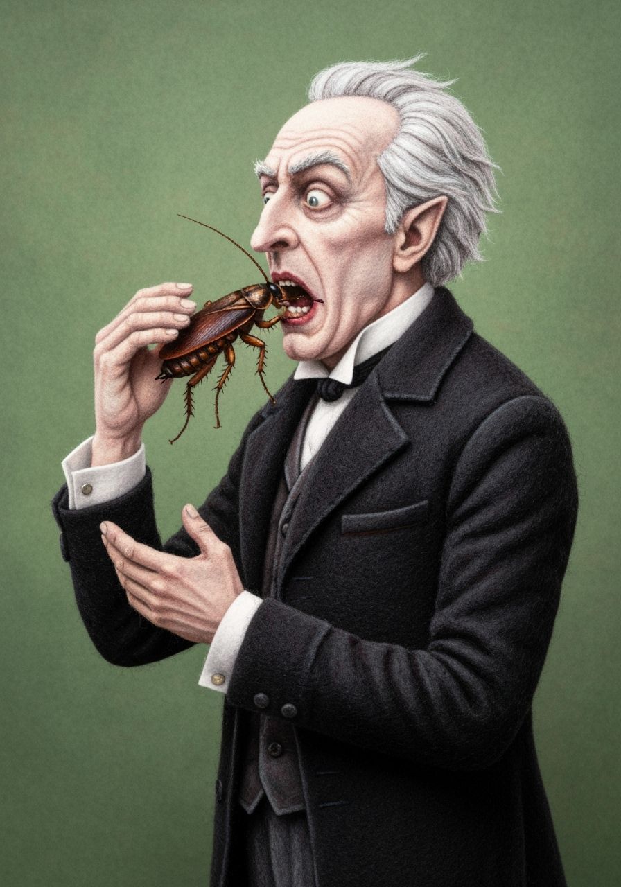 Renfield's Bizarre Meal: A Felt Fabric Masterpiece