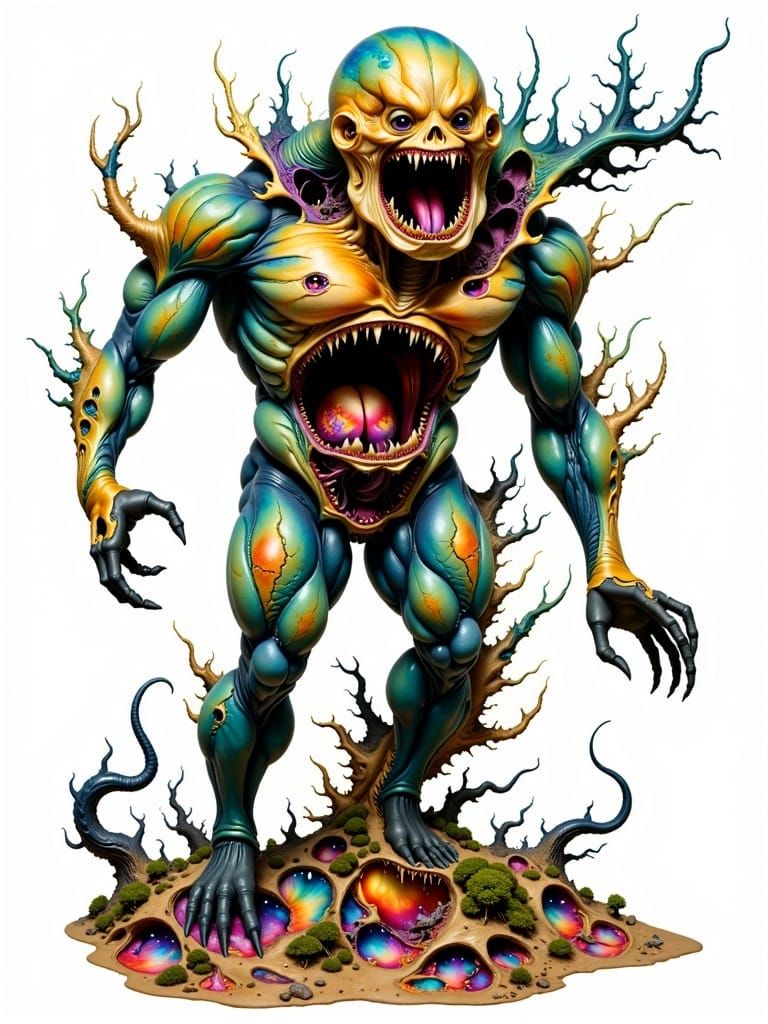 Grotesque Monsters Dance in Hellish Landscape