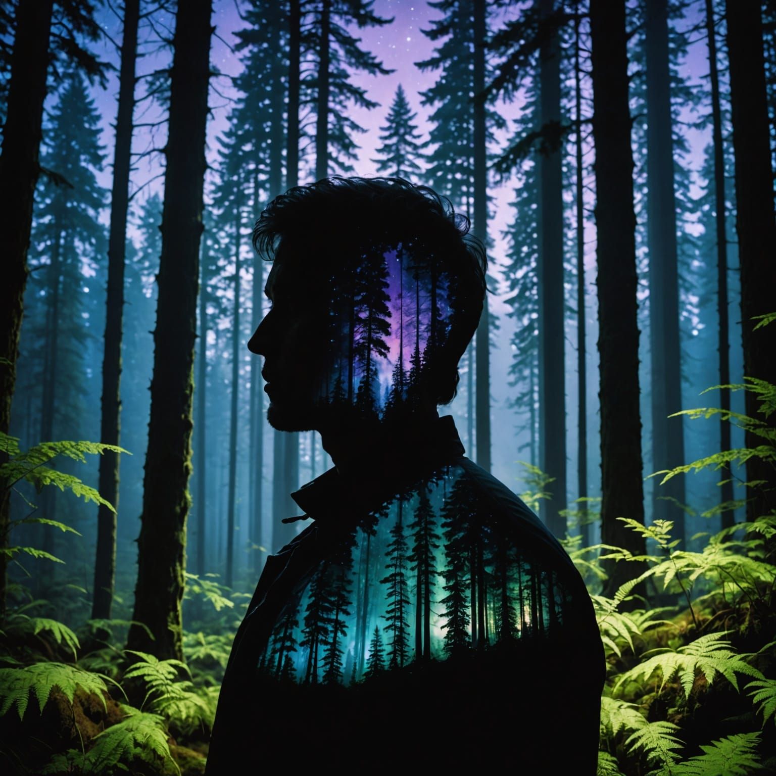 Dreamy Forest Portrait in Ethereal Twilight