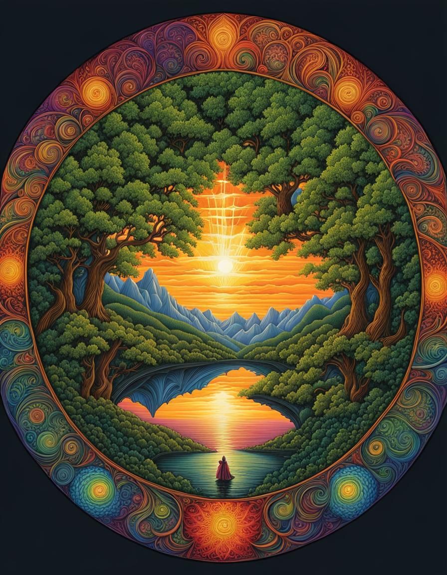 Wizard's Mandala Portal Spell with Gothic Motifs