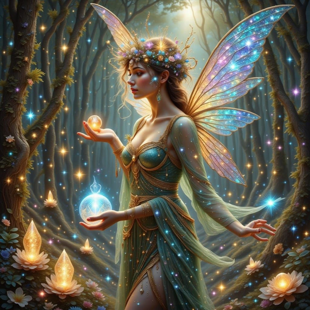 Fairy cosmic mystic in forest