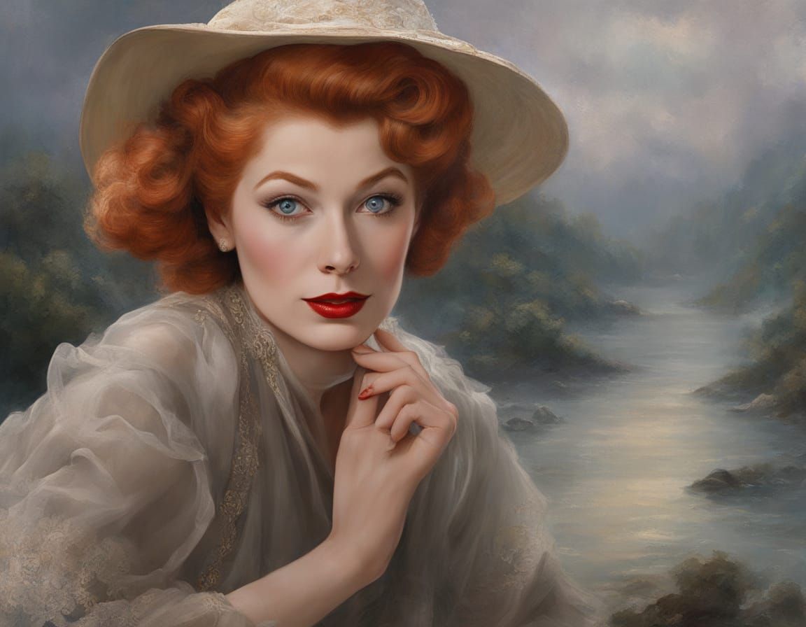 Lucille Ball Portrait in Impasto Style